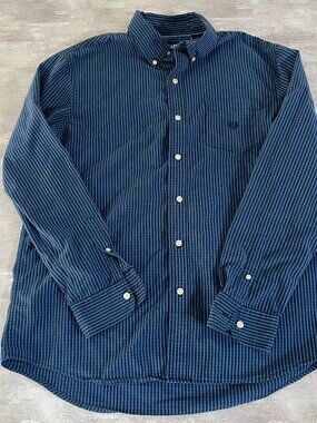 Chaps easy care striped button down Mens Large Cotton blend